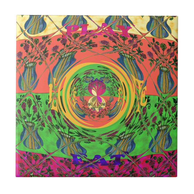 Utskriftsdesign för Cute Nice och Loely Blommigt M Kakelplatta (Framsidan)