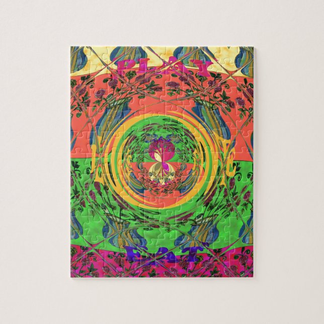 Utskriftsdesign för Cute Nice och Loely Blommigt M Pussel (Vertikal)