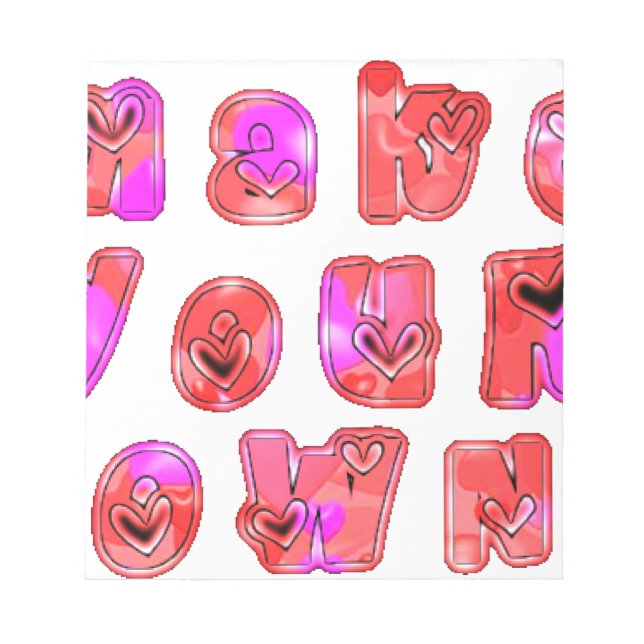 Utskriftsdesign för dina egna hjärtan anteckningsblock (Framsida)