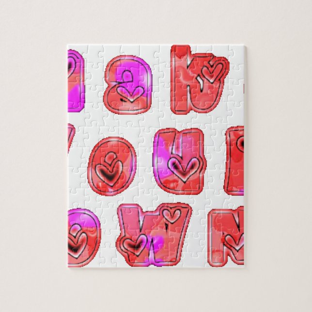 Utskriftsdesign för dina egna hjärtan pussel (Vertikal)