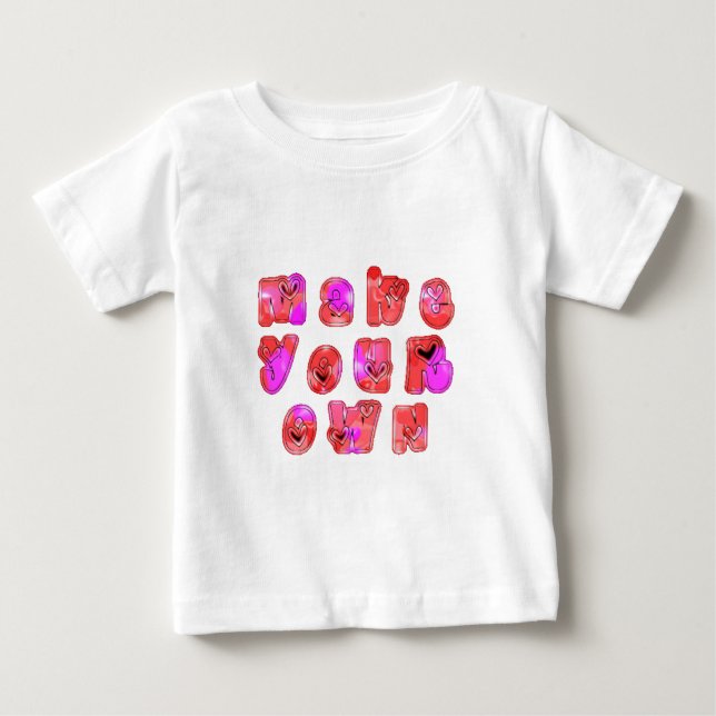 Utskriftsdesign för dina egna hjärtan tee shirt (Framsida)