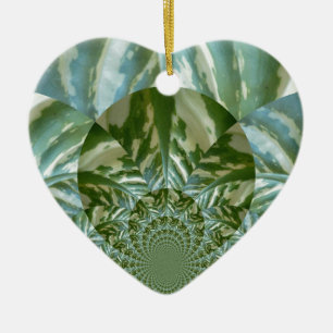 Utskriftsdesign för Eco Grönt Camo Kaleidoscope Ar Julgransprydnad Keramik
