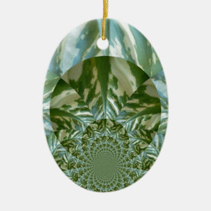 Utskriftsdesign för Eco Grönt Camo Kaleidoscope Ar Julgransprydnad Keramik