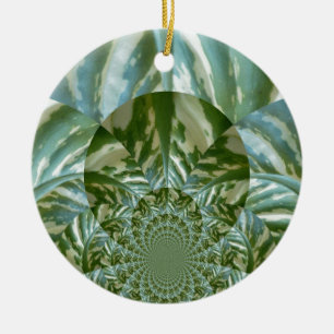 Utskriftsdesign för Eco Grönt Camo Kaleidoscope Ar Julgransprydnad Keramik