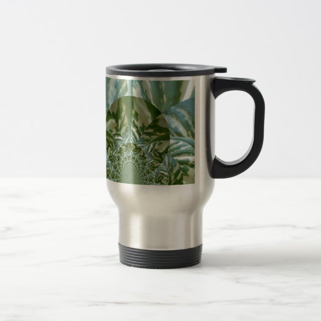 Utskriftsdesign för Eco Grönt Camo Kaleidoscope Ar Resemugg (Höger)