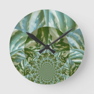 Utskriftsdesign för Eco Grönt Camo Kaleidoscope Ar Rund Klocka