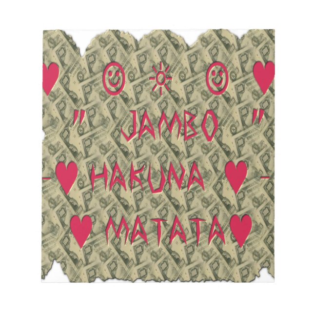 Utskriftsdesign för Hakuna Matata Talk Money Art Anteckningsblock (Framsida)