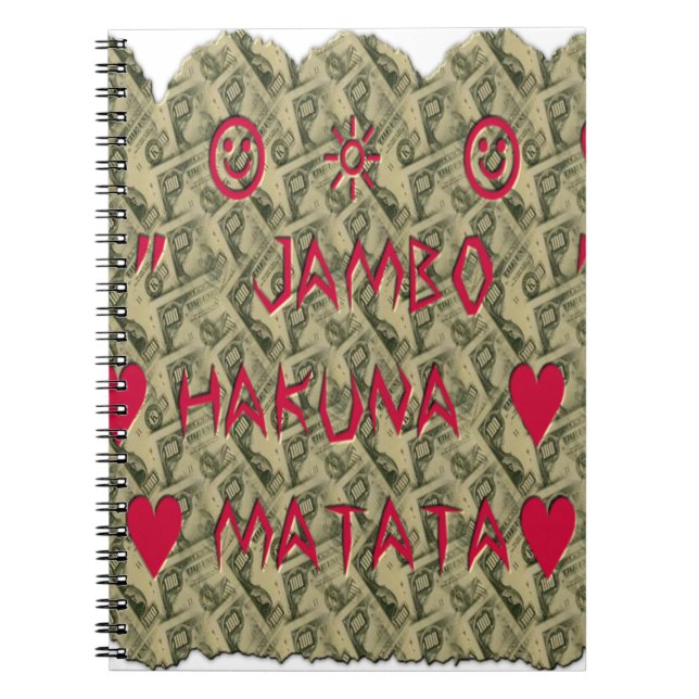 Utskriftsdesign för Hakuna Matata Talk Money Art Anteckningsbok (Framsidan)