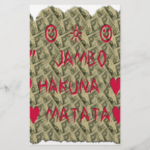 Utskriftsdesign för Hakuna Matata Talk Money Art Brevpapper