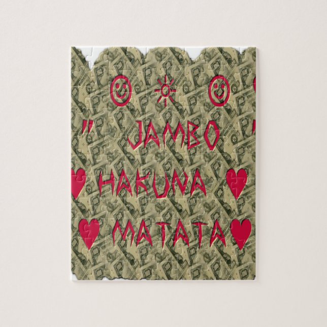 Utskriftsdesign för Hakuna Matata Talk Money Art Pussel (Vertikal)