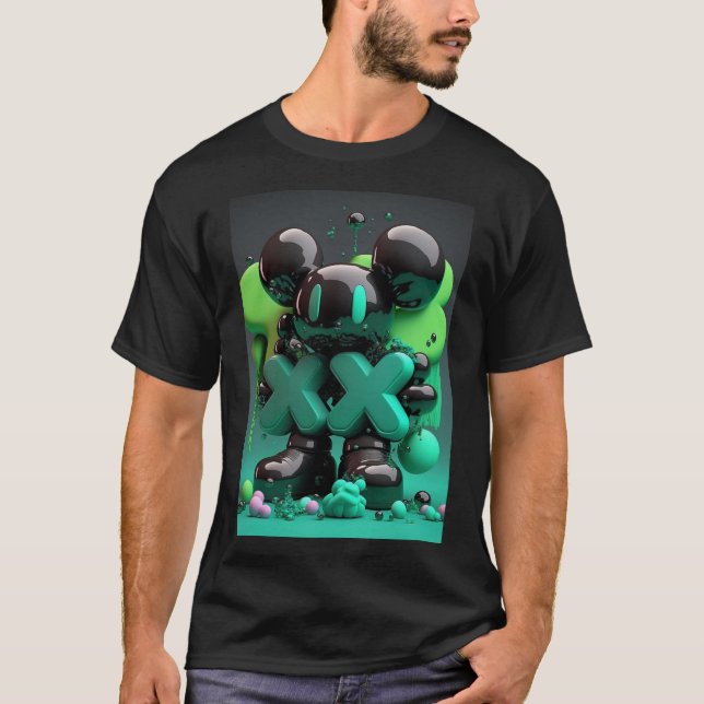 Utskriftsdesign för Hypebeast Kaws Metall T Shirt (Framsida)