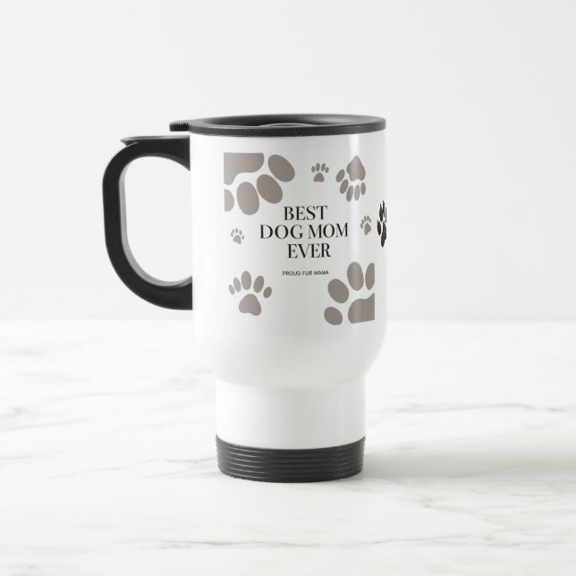 Utskriftsdesign för Päls-Mamma på resande fot Resemugg (Vänster)