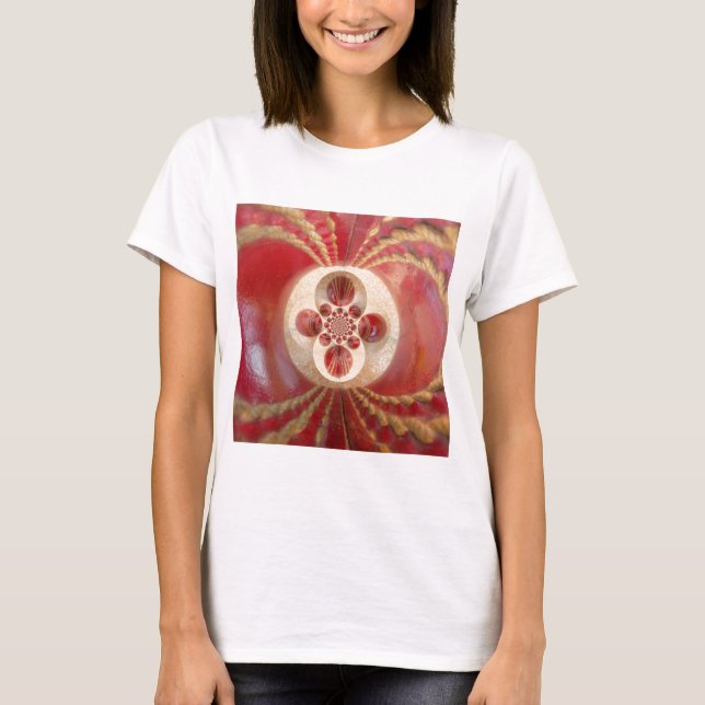 Utskriftsdesign för Red Cricket Bollar Abstrakt Ar T-shirt (Framsida)