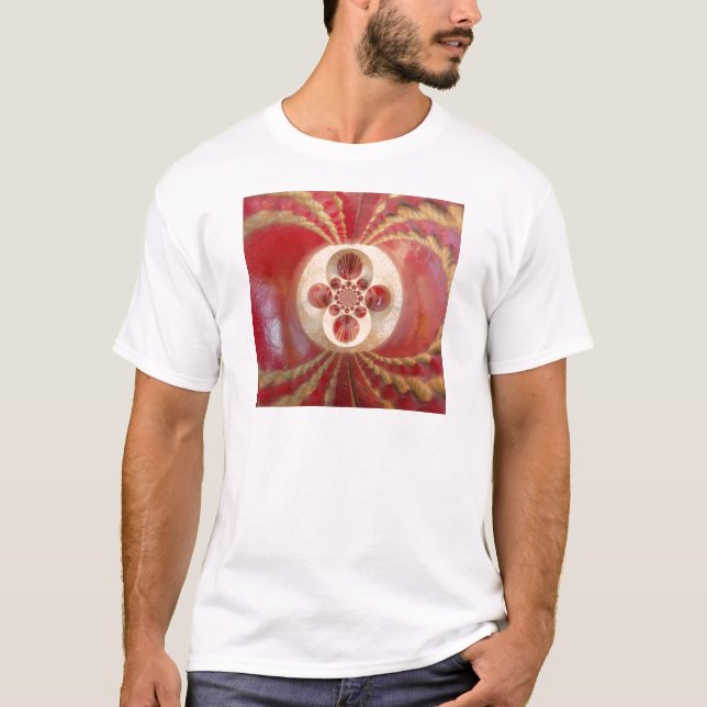 Utskriftsdesign för Red Cricket Bollar Abstrakt Ar Tee (Framsida)