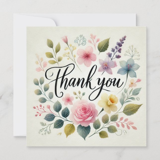 Utskriftsdesign för tackens vattenfärg inbjudningar (Framsida)