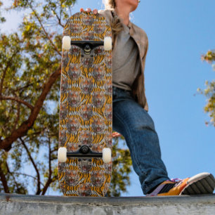 Utskriftsdesign för tigerhuvud på tigerhuden mini skateboard bräda 18,5 cm