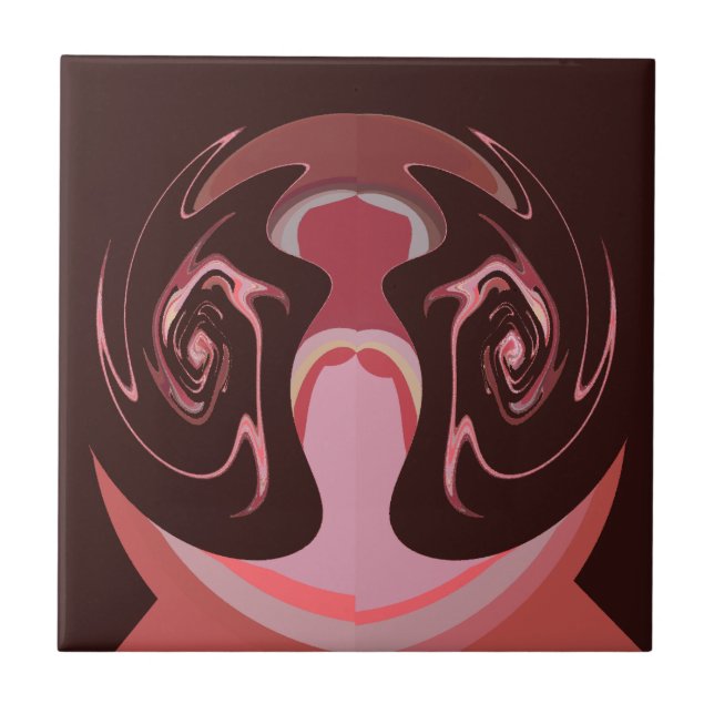 Utskriftsdesign för vacker afrikansk maronmotif kakelplatta (Framsidan)