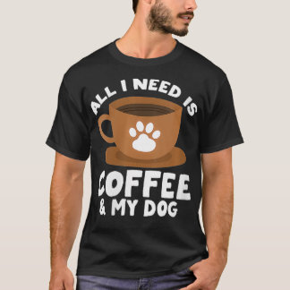 Utskriftsdesign för Womens Hund Coffee Paw är allt T Shirt