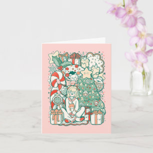 Utskriftseffekter för Cute Vintage Helgdag/julkort Kort