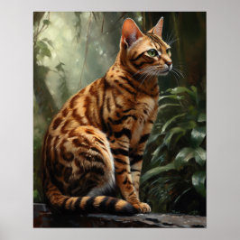 Utskriftsformat för cute Bengal Cat Poster