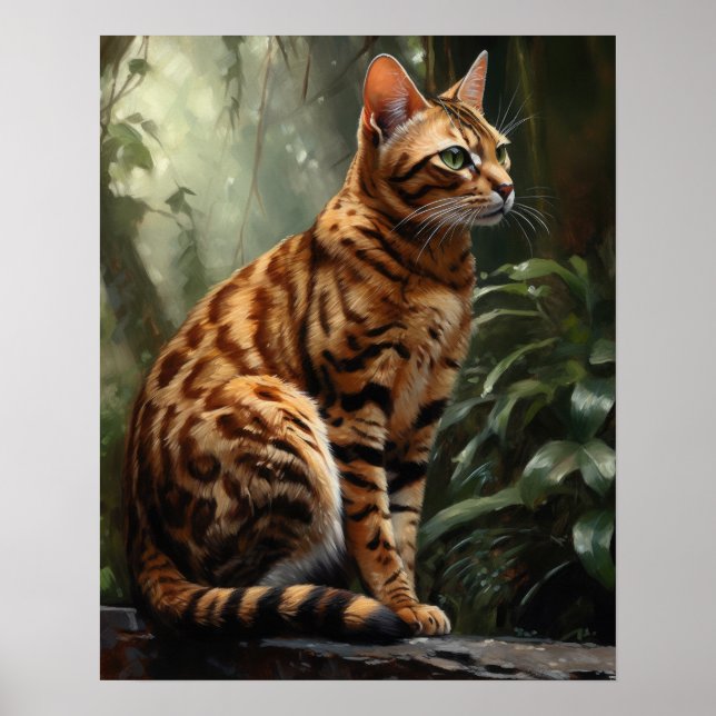 Utskriftsformat för cute Bengal Cat Poster (Framsidan)