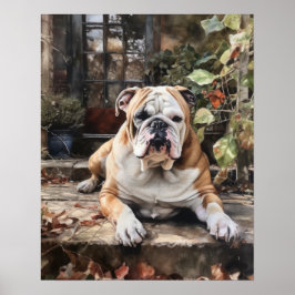 Utskriftsformat för Cute Bulldog-Hund Poster