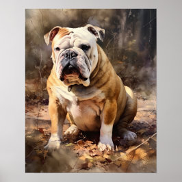Utskriftsformat för Cute Bulldog-Hund Poster