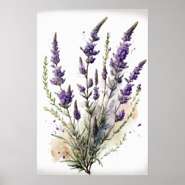 Utskriftsformat för Lavender Flowers Art Poster (Framsidan)