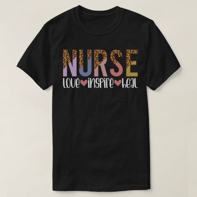 Utskriftsgåva från Nurse Kärlek Inspire Heal Leopa T Shirt (Design framsida)