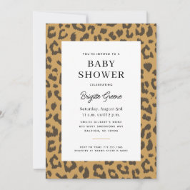 Utskriftshölje för Beige och Brown Animal Print Ba Inbjudningar