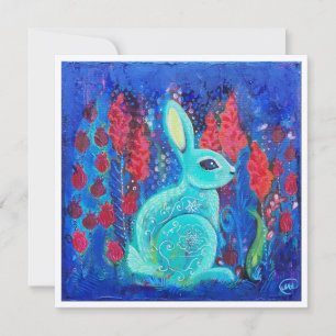 Utskriftsinbjudan för Mint Bunny Mini Art Inbjudningar