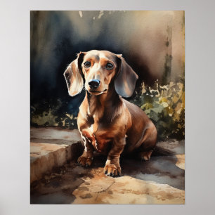Utskriftskonst för Cute Dachshund Hund Poster