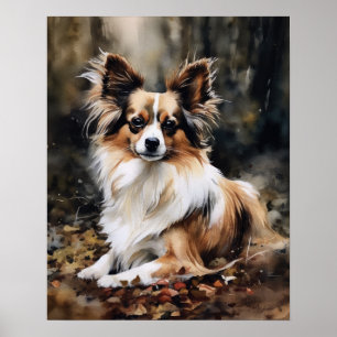 Utskriftskonst för Cute Papillon Hund Poster
