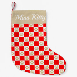 Utskriftskontrollen för det anpassade namnet Red G Liten Julstrumpa