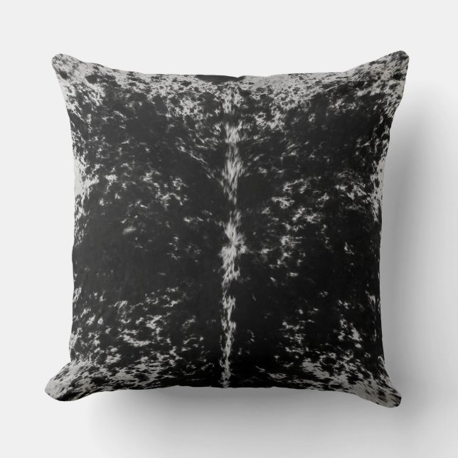 Utskriftskudde för Cowhide Black and White Mönster Kudde (Framsida)