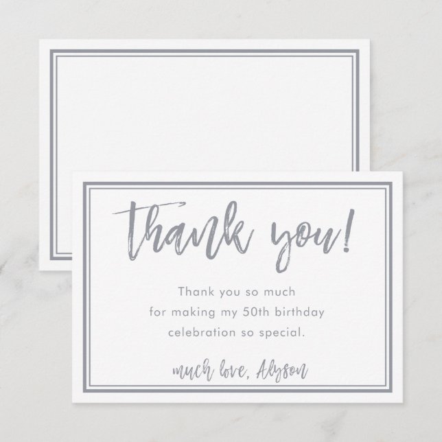 UTSKRIFTSORDER FÖR Alyson tackkort  Inbjudningar (Fram/baksida)