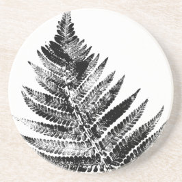 Utskriftsrunda för svart och vitt Löv Underlägg