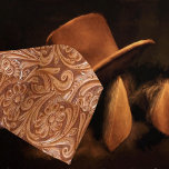 Utskriftsruta för manar Western läder Slips<br><div class="desc">verktygsfärgat brunt lädertryck på framsidan och baksidan av slitaget</div>
