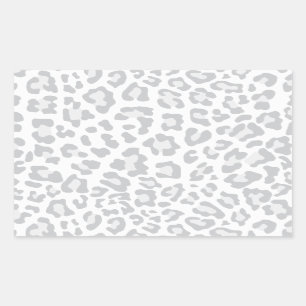 Utskriftssamling för Rainbow Leopard - Grått Rektangulärt Klistermärke