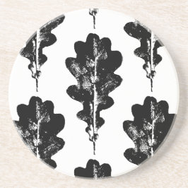 Utskriftssandsten Black and White Oak Löv Underlägg