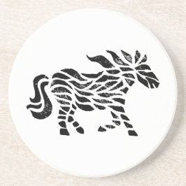 Utskriftssandsten Underlägg abstrakt Horse Woodblo