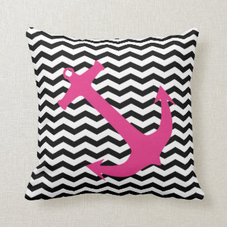 Utskriftssida för rosa Nautical Anchor & Black Che Kudde