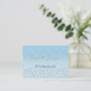 Utskriftsutkast för trendig Himlar-Blue Glitter L Visitkort