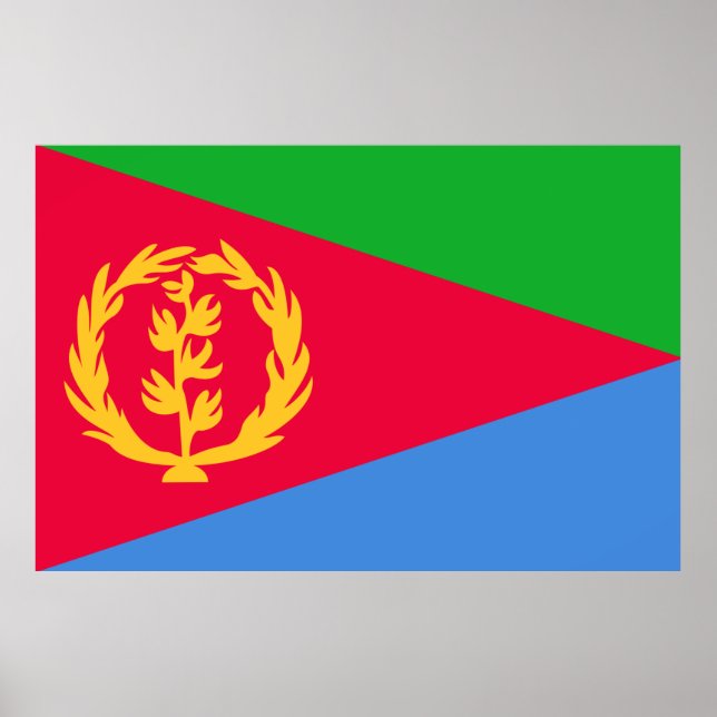 Utskriftsvärde för Eritrea flagga Poster Papper pr (Framsidan)