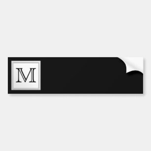 Utskrivaven beställnings- Monogram. Svart och ble Bildekal