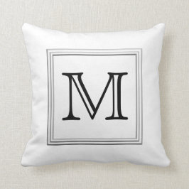 Utskrivaven beställnings- Monogram. Svart och Kudde