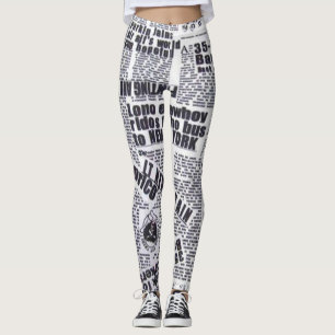 Utskrivaven damasker för tidning artikel leggings