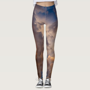 UTSKRIVAVEN damaskerBLÅ HIMMEL MED MOLN Leggings