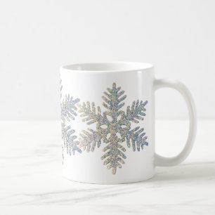 Utskrivaven Glittery Snowflake Kaffemugg