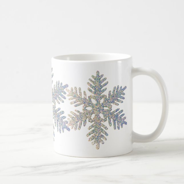 Utskrivaven Glittery Snowflake Kaffemugg (Höger)